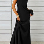 A-Line Loose Solid Color Round-Neck Maxi Dresses