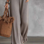 Retro Ruffled Collar  And Hem Knitted Jumpsuit