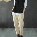 Artistic Retro Solid Hooded Vest