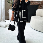 Easy To Style Edge Decorated Pocket Loose Fashion Jacket