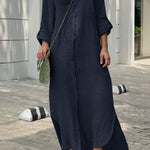 SHIRT NECK BUTTON DRESS