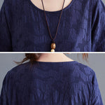 Cotton Blend Solid Color Irregularity Dress