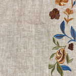 Men's Casual Linen Embroidered Stand Collar Single Breasted Slim Fit Jacket
