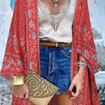College Print Patchwork Cardigan Collar Outerwear
