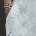 Half Sleeves Loose Hollow Solid Color Round-Neck Midi Dresses