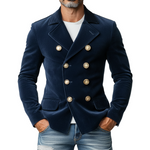 Men's Matte Velvet Lapel Double-Breasted Jacket