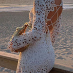 Forever Sunsets Crochet Back Lace-up Coverup Maxi Dress