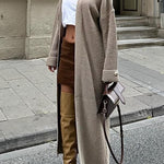 Warm Harvest Knit Button Detail Belted Duster Maxi Cardigan