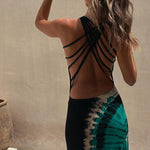 Starry Sky Tie-dye-print Stretch-back Maxi Dress