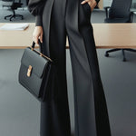 Loose Wide Leg Solid Color Split-Joint Suit Pants