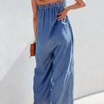Slender wide-leg pants cropped casual overalls
