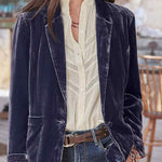 Gold velvet crop top small suit jacket