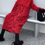 Long Sleeves Loose Solid Color Split-Joint Tasseled V-Neck Midi Dresses Sweater Dresses