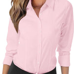 Zeagoo Womens Button Down Shirts Long Sleeve V Neck Tops