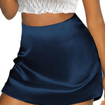 Zeagoo Women's Satin Skirt Elastic Waist A Line Skirts (DE Only)