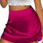 Zeagoo Women's Satin Skirt Elastic Waist A Line Skirts (DE Only)