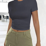Zeagoo Women's T-Shirt Crew Neck Short Sleeve Crop Tops (DE Only)