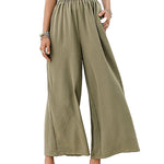 Simple Wide Leg Loose Elasticity Casual Pants Bottoms