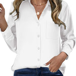 Zeagoo Womens Button Down Shirt Long Sleeve Blouse Business Work Tops Dressy Casual Floral Printed Outfits with Pocket