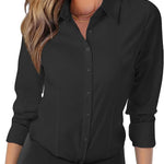 Zeagoo Womens Button Down Shirts Long Sleeve V Neck Tops