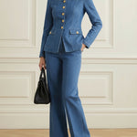 High Waisted Pockets Solid Color Jean Pants Bottoms