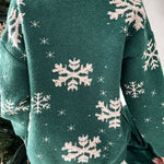 Turtleneck Christmas print knitted sweater