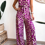Summer Suit Swirl Print Sleeveless Jumpsuit