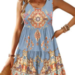 Womens Summer Sundress Boho Floral Casual Tank Dresses