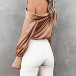 Zeagoo Zeagoo Women's Asymmetrical Neck Ruched Satin Blouse for Women Elegant Office Work Dressy 2026 | Under $40