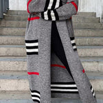 Casual Street Striped Patchwork V Neck Outerwear