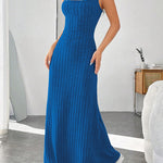 A-Line Loose Solid Color Spaghetti-Neck Maxi Dresses