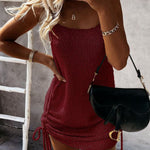 Fashion Sleeveless Lace-up Woolen Dress