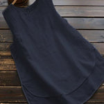 Cotton Sleeveless Paneled Shirts & Tops