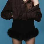FAUX SUEDE BOMBER JACKET