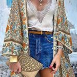 College Print Patchwork Cardigan Collar Outerwear