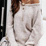 Women  Ribbed Knitted Oversized Pullover Sweater