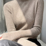 Casual Skinny Long Sleeves Solid Color Half Turtleneck Sweater Tops