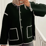 Fashionable Color-block Woolen Coat