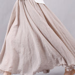 Casual A-Line Elastic Waist Solid Color Skirts