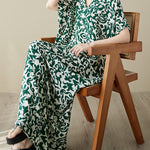 Batwing Sleeves Loose Floral Printed V-Neck Maxi Dresses