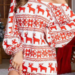 Long Sleeves Puff Sleeves Animal Printed Contrast Color Flower Print One-Shoulder Mini Dresses