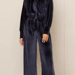 Fashion Zipper Open Velvet Casual Two -piece Suit