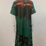 A-Line Loose Printed Round-Neck Midi Dresses