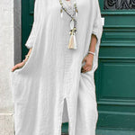 Casual Solid Asymmetrical Turndown Collar Irregular Dress Dresses