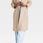 Fall Harvest Knit Lapel Pocketed Duster Cardigan