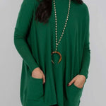 Winter Melodies Knit Crew Neck Front Pockets Oversized Sweater