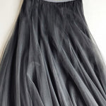 Solid Color Loose Elastic-Waist Mesh Skirt