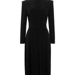 Long Sleeves Skinny Solid Color High Neck Midi Dresses