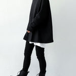 Urban Black&Gray High-Neck Long Sleeve Oversize T-Shirt