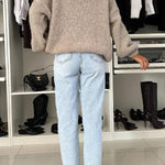 Explore Autumn Knit Open Front Long Balloon Sleeve Loose Cardigan